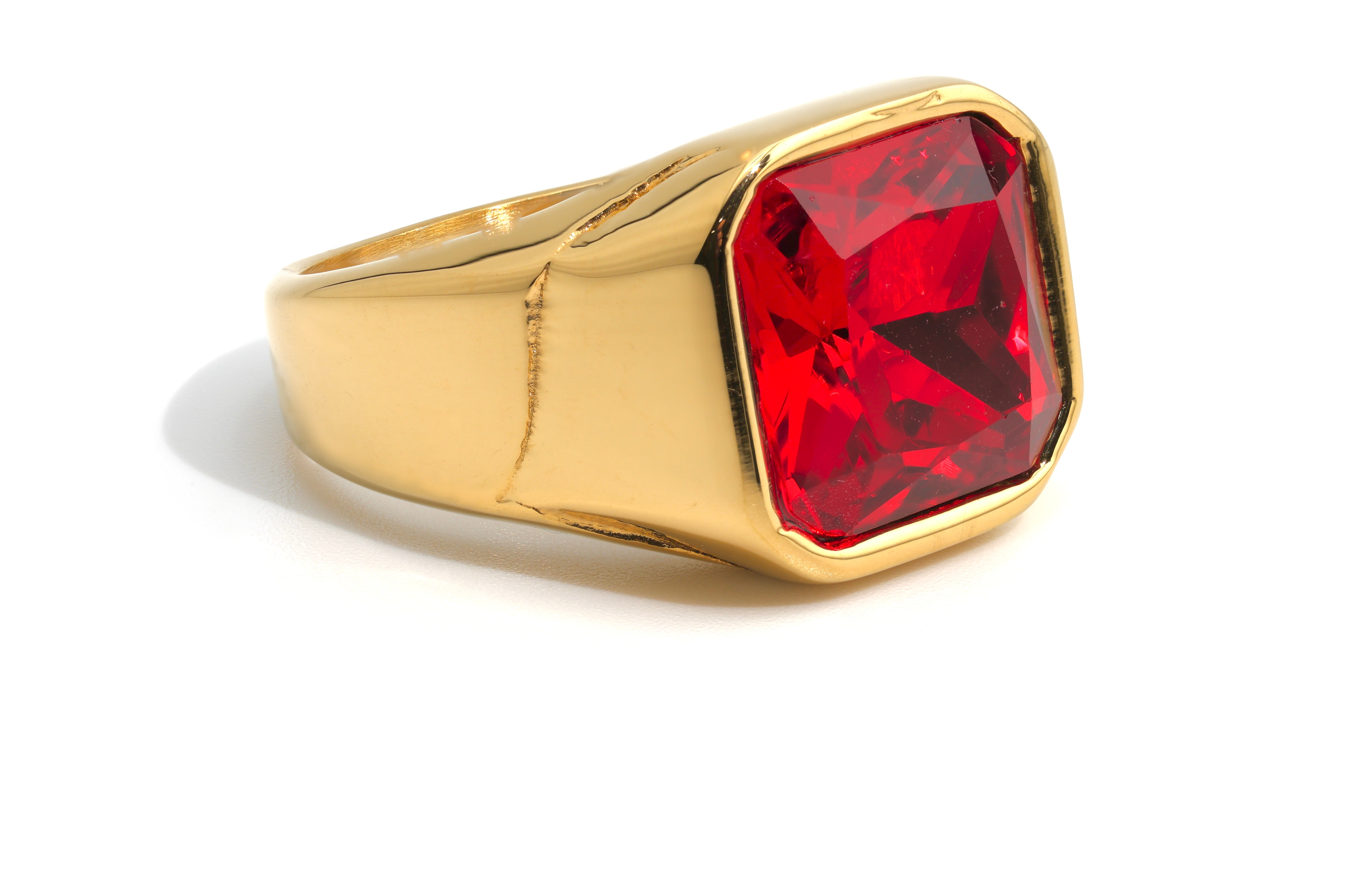 Golden Red Signet Ring