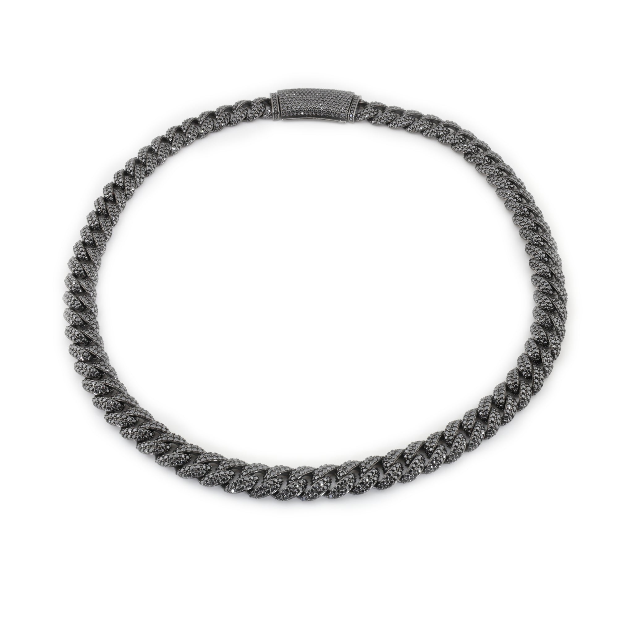 13MM Noir Puff Cuban Necklace