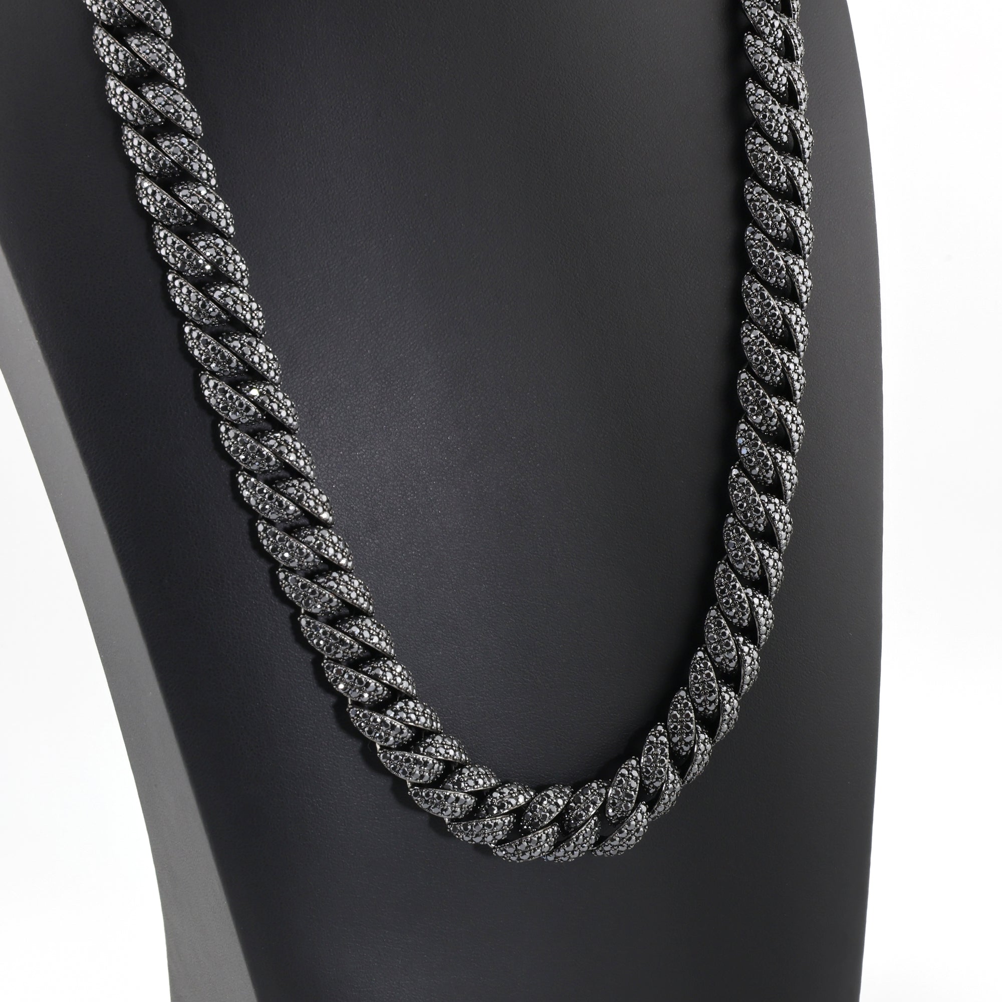 13MM Noir Puff Cuban Necklace