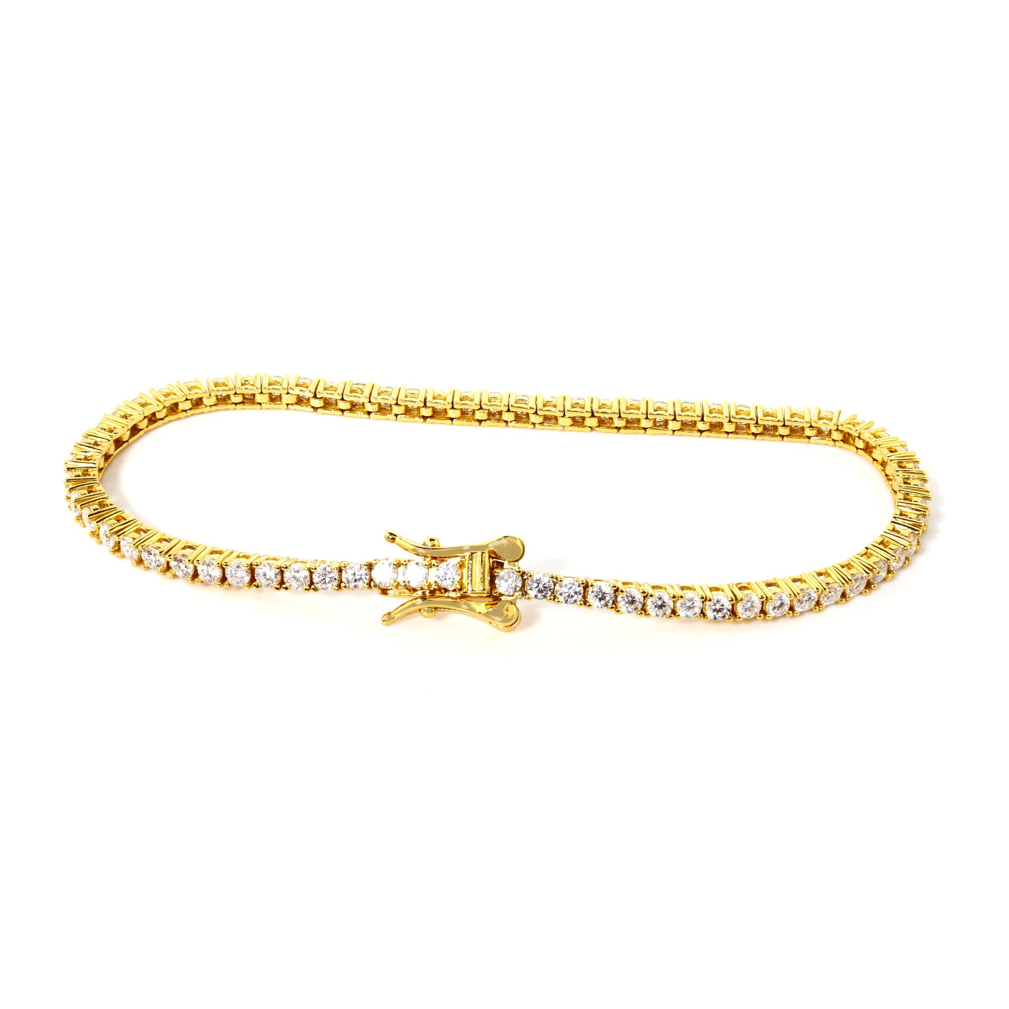 Slim Cut (2MM) Dynasty Gold Tennis Bracelet