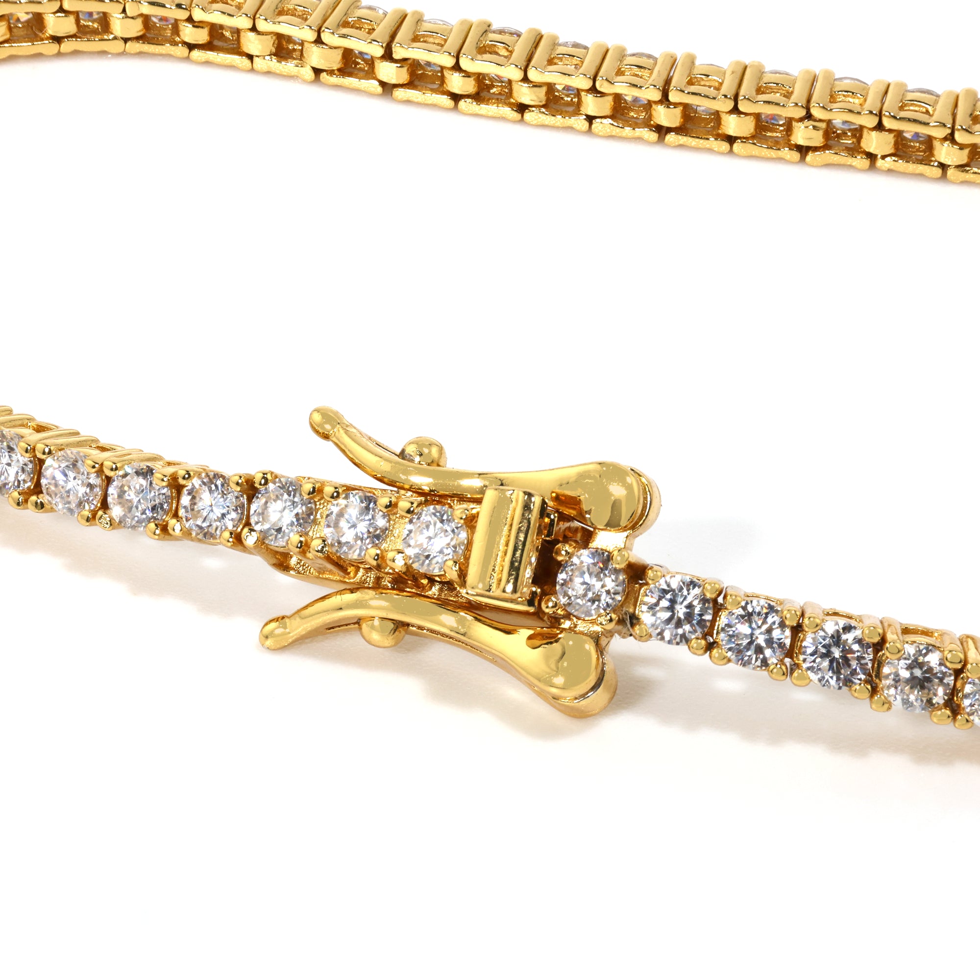 Slim Cut (2MM) Dynasty Gold Tennis Bracelet