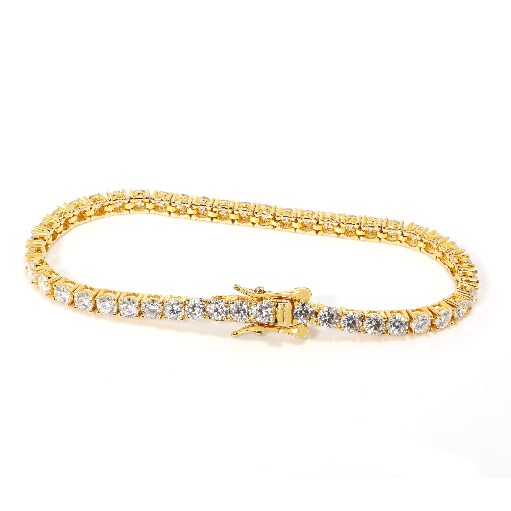 Refined Cut (3MM) Dynasty Gold Tennis Bracelet