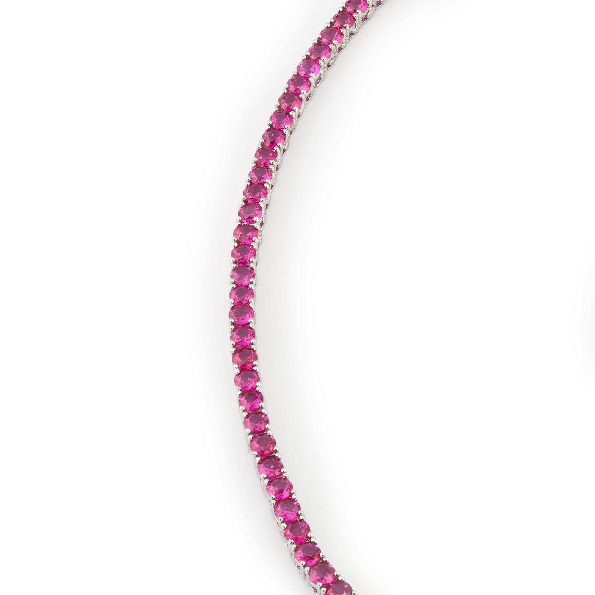 Ruby Refined Cut (3MM) Glacier White Tennis Necklace