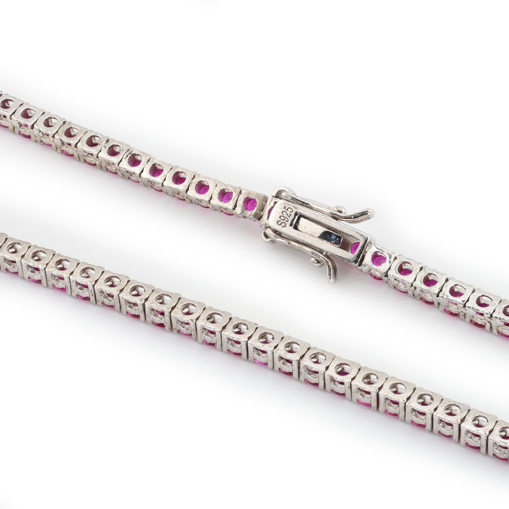 Ruby Refined Cut (3MM) Glacier White Tennis Necklace