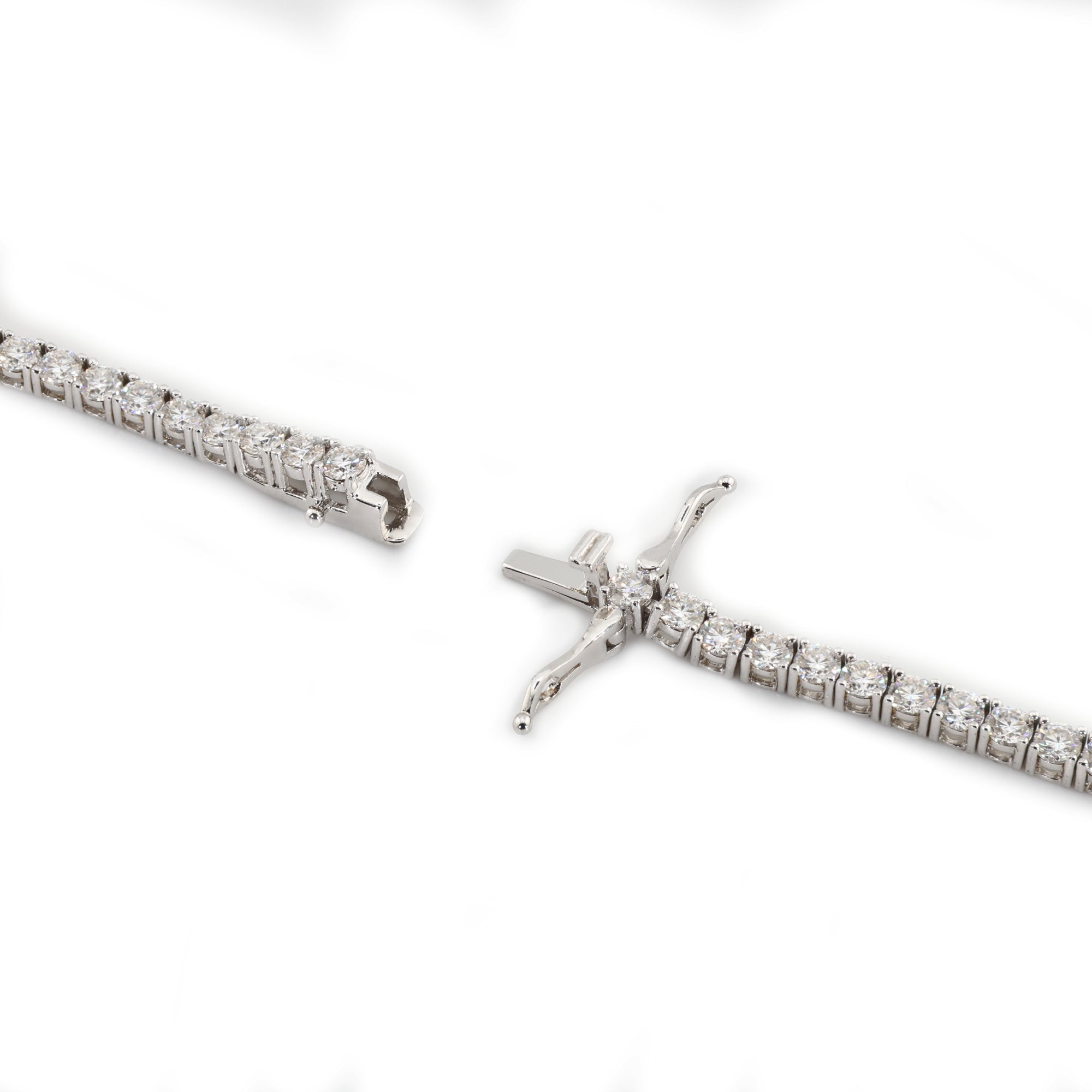Refined Cut (3MM) Glacier White Tennis Necklace