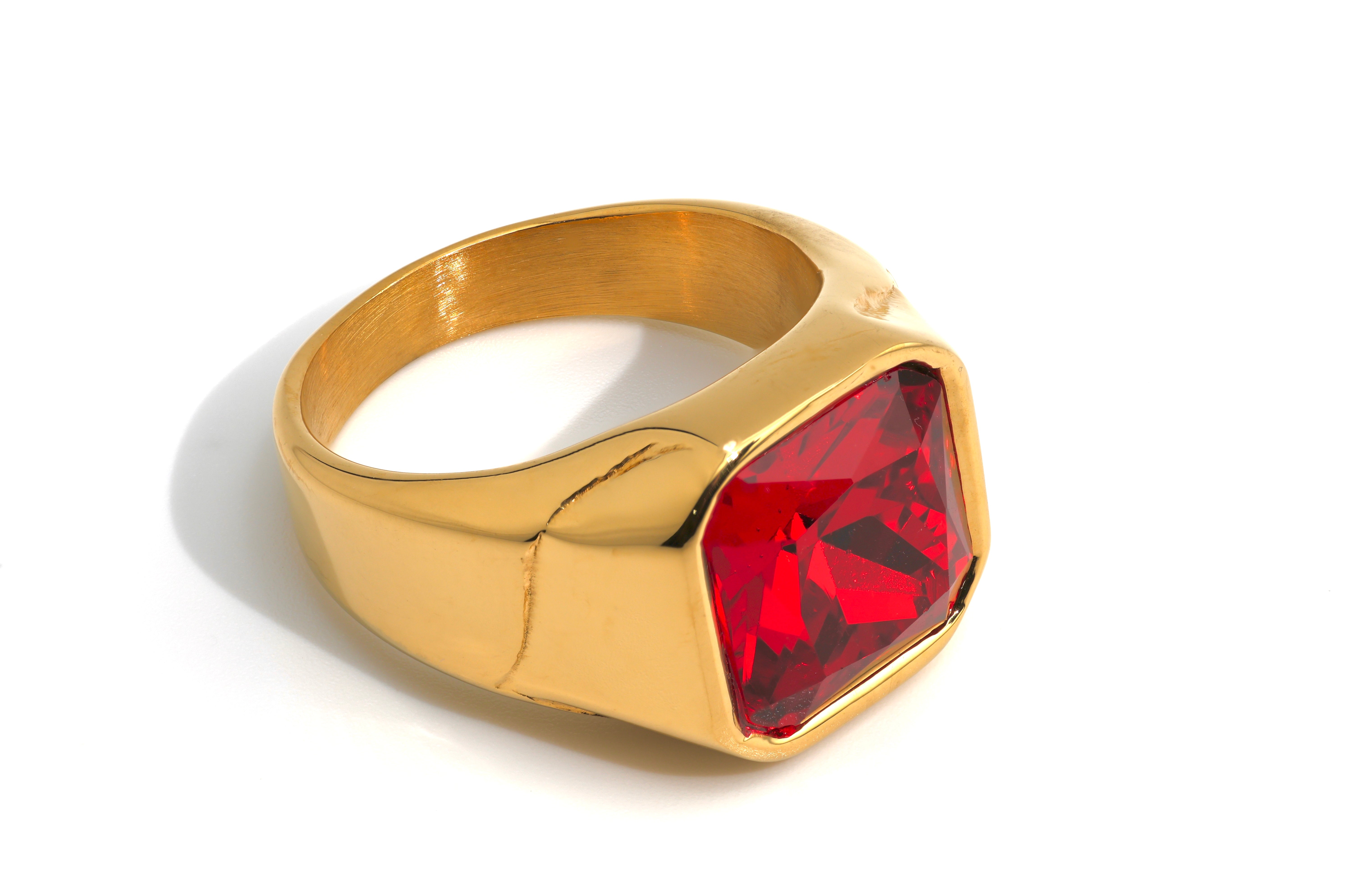 Golden Red Signet Ring