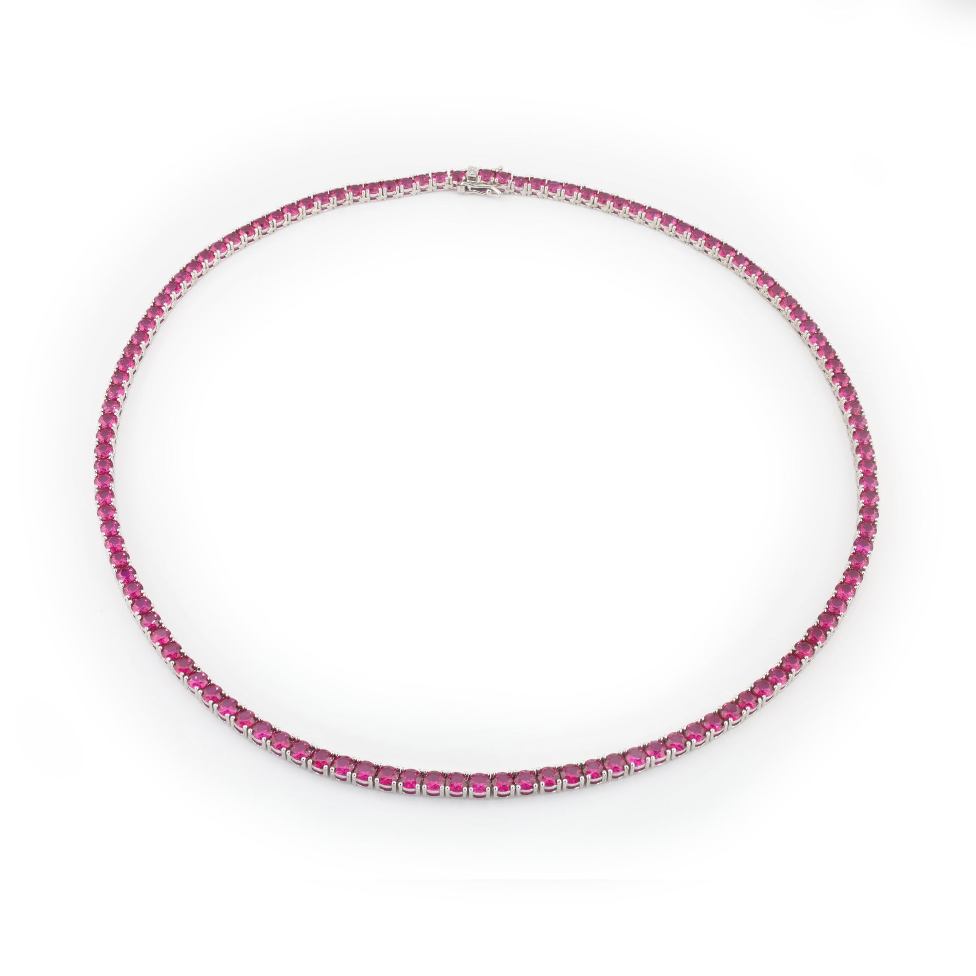 Ruby Executive Cut (4MM) Glacier White Tennis Necklace