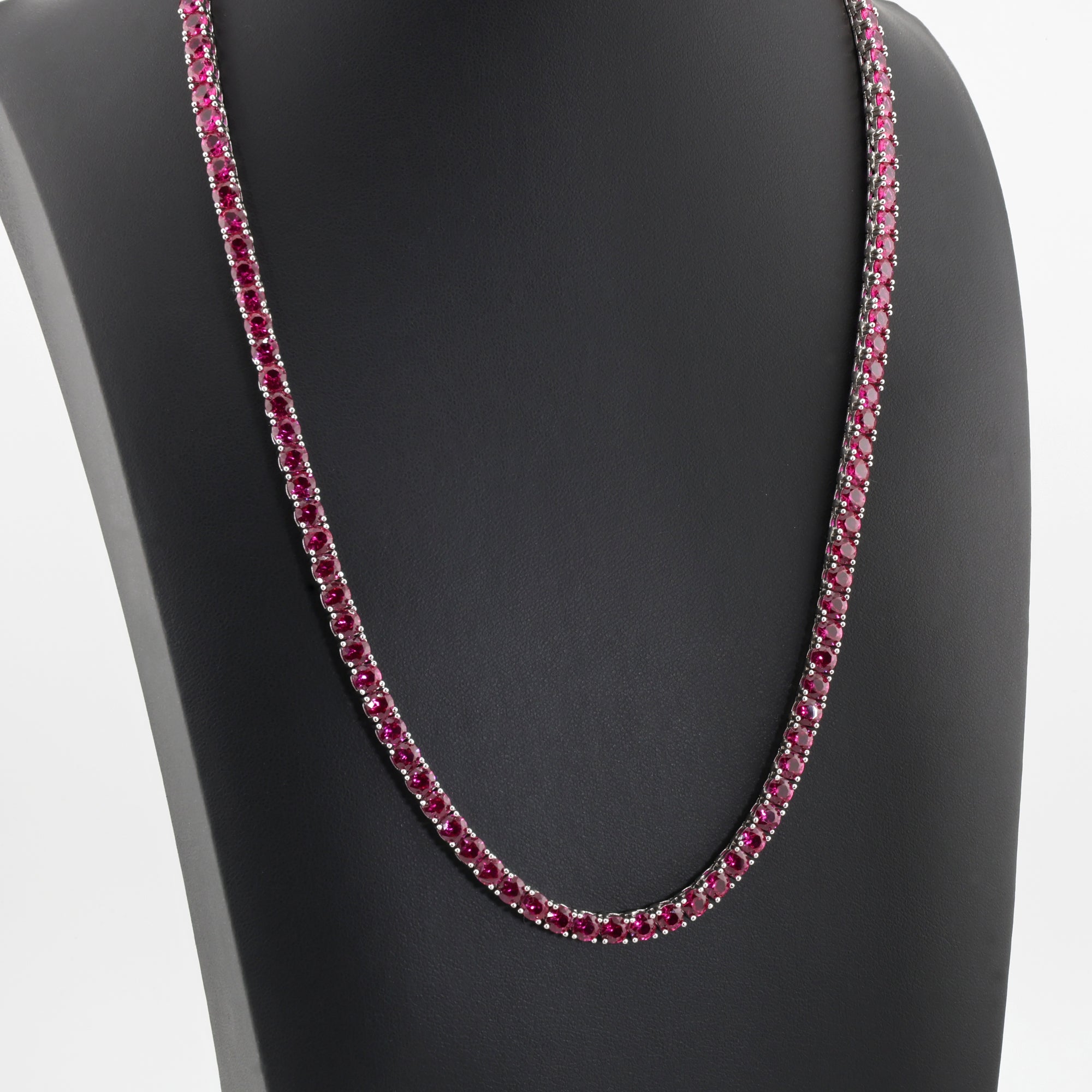 Ruby Executive Cut (4MM) Glacier White Tennis Necklace