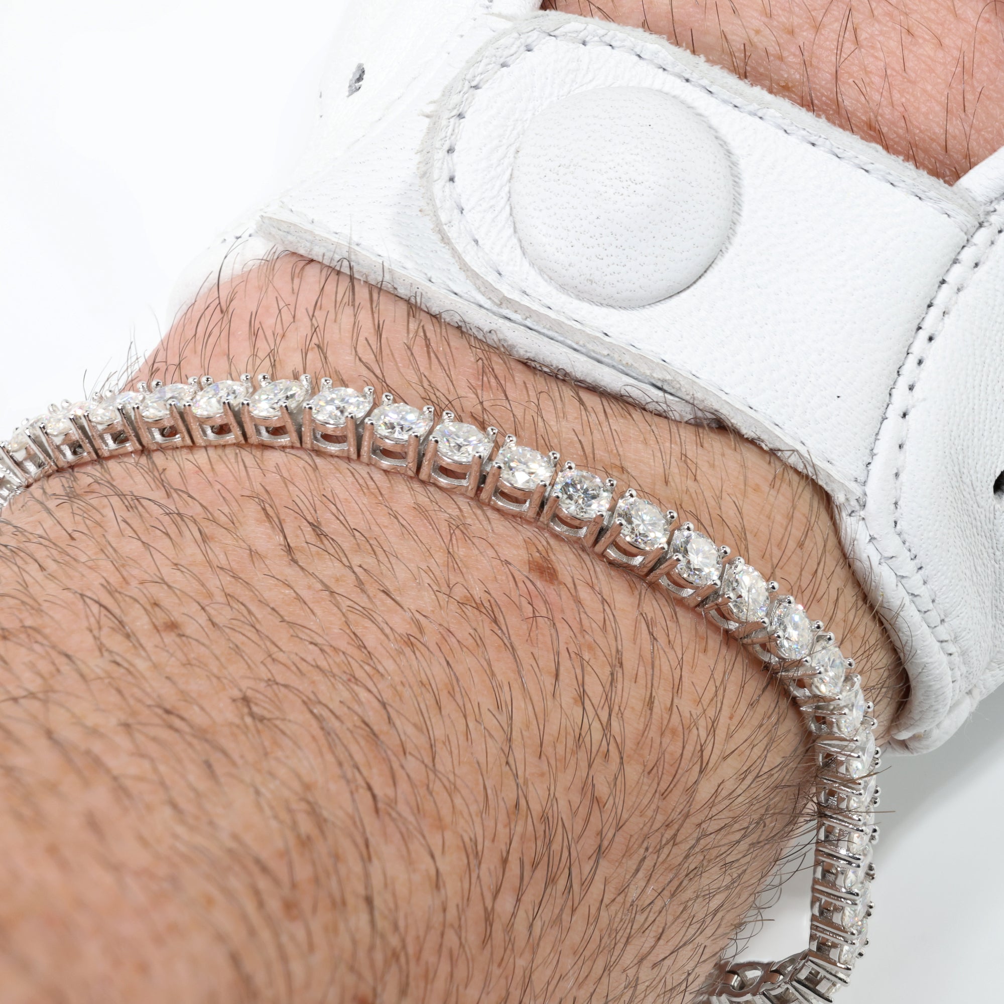 Executive Cut (4MM) Glacier White Tennis Bracelet
