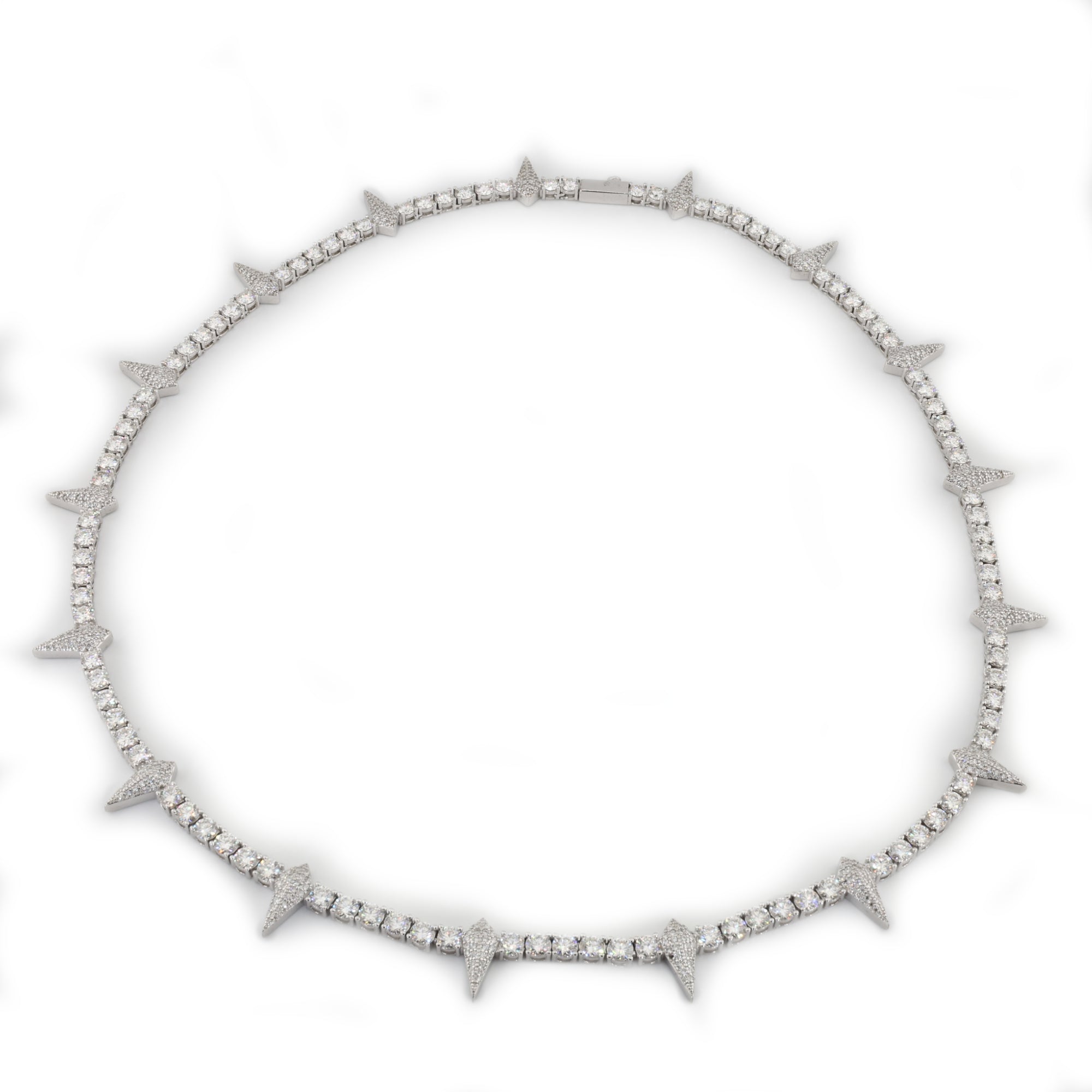 Executive Cut (4MM) White Viper Tennis Necklace
