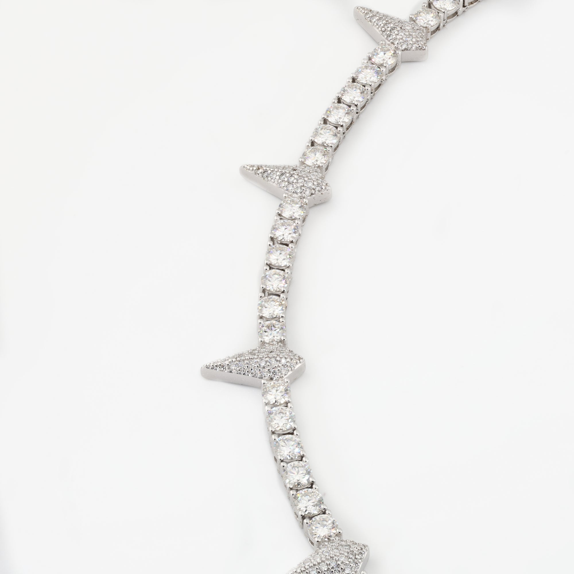 Executive Cut (4MM) White Viper Tennis Necklace