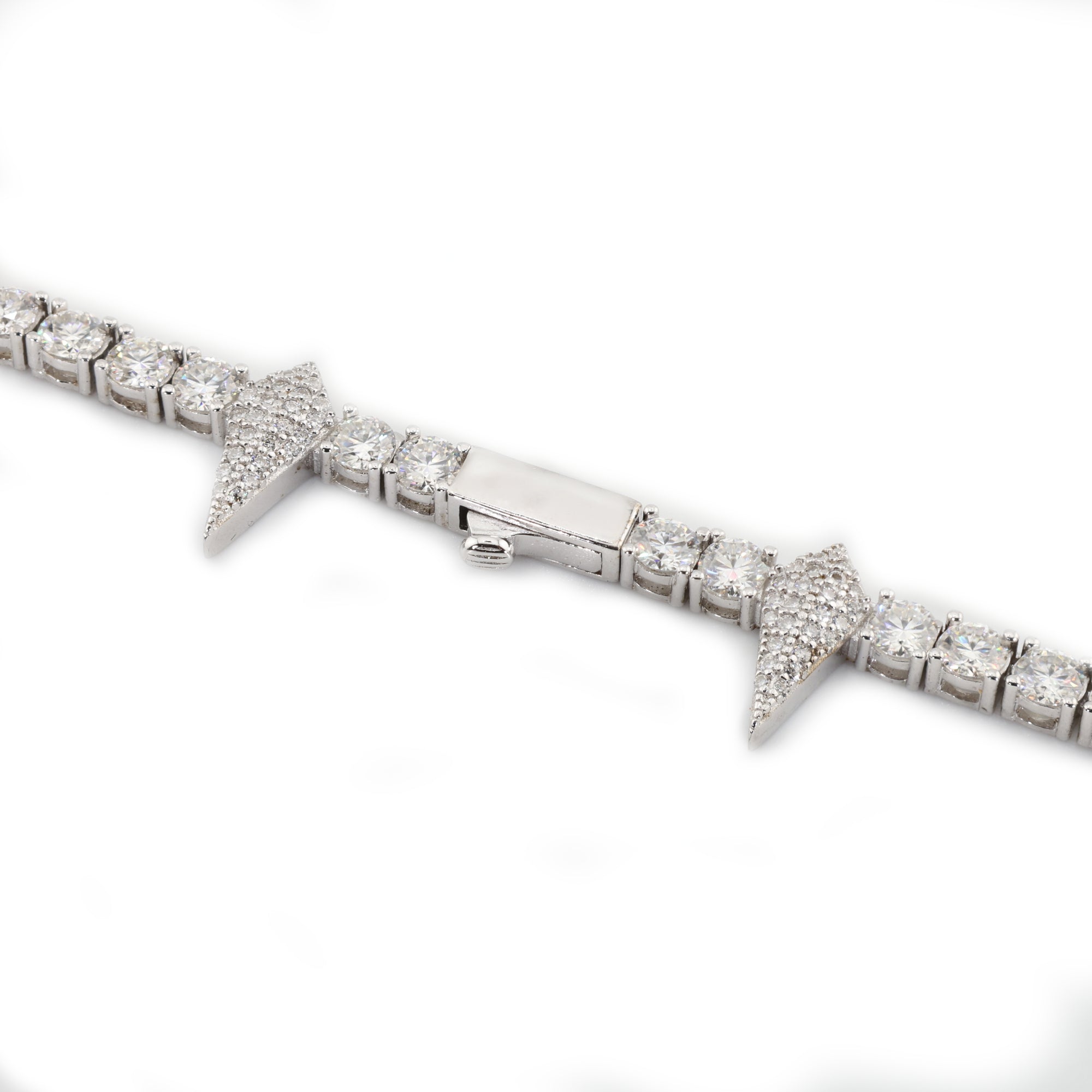 Executive Cut (4MM) White Viper Tennis Necklace