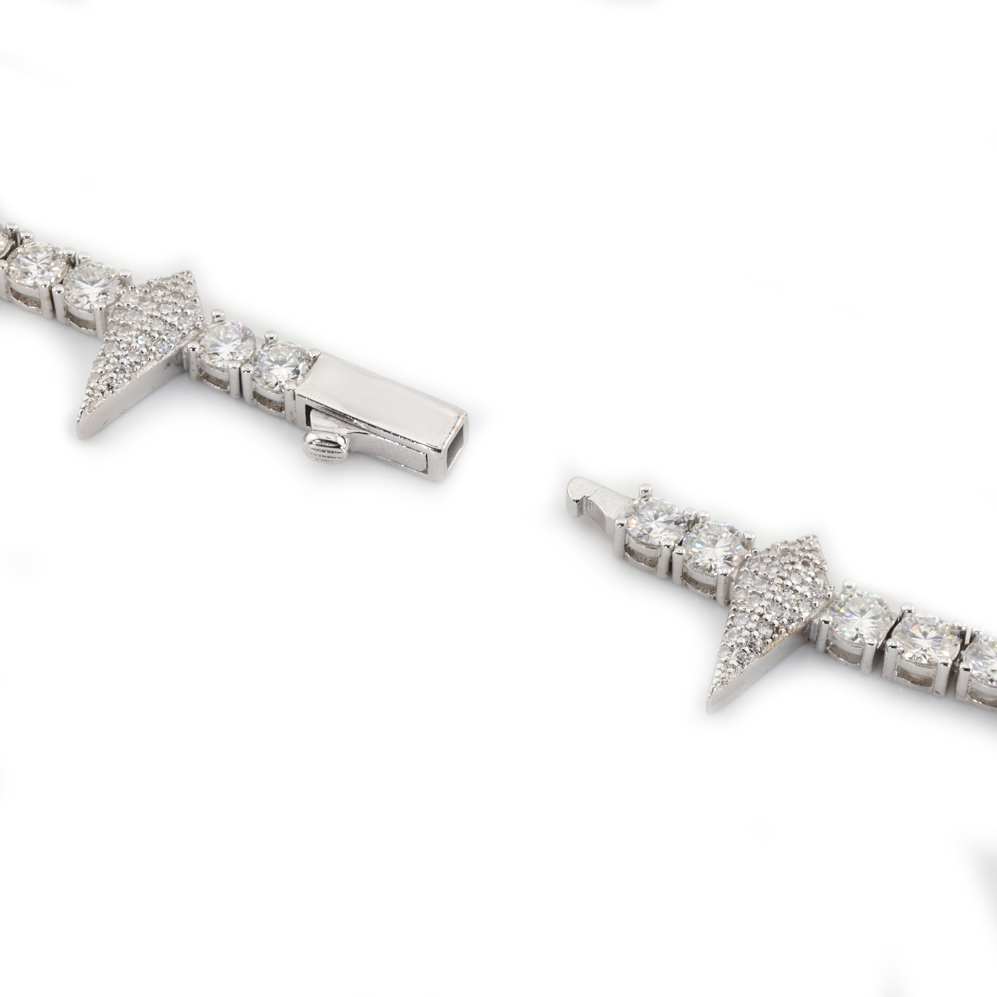 Executive Cut (4MM) White Viper Tennis Necklace