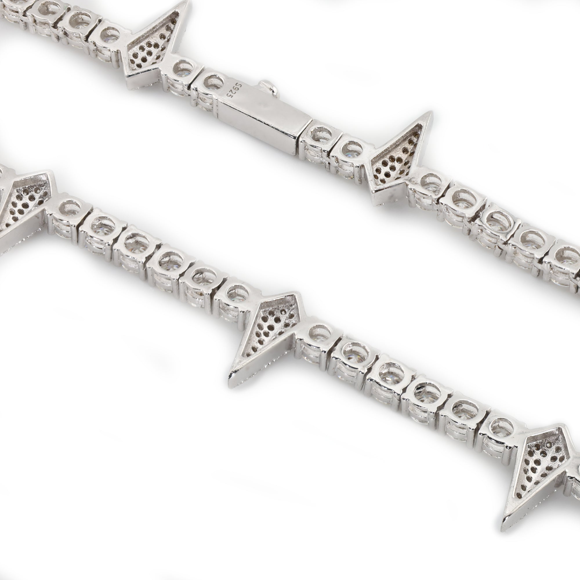 Executive Cut (4MM) White Viper Tennis Necklace