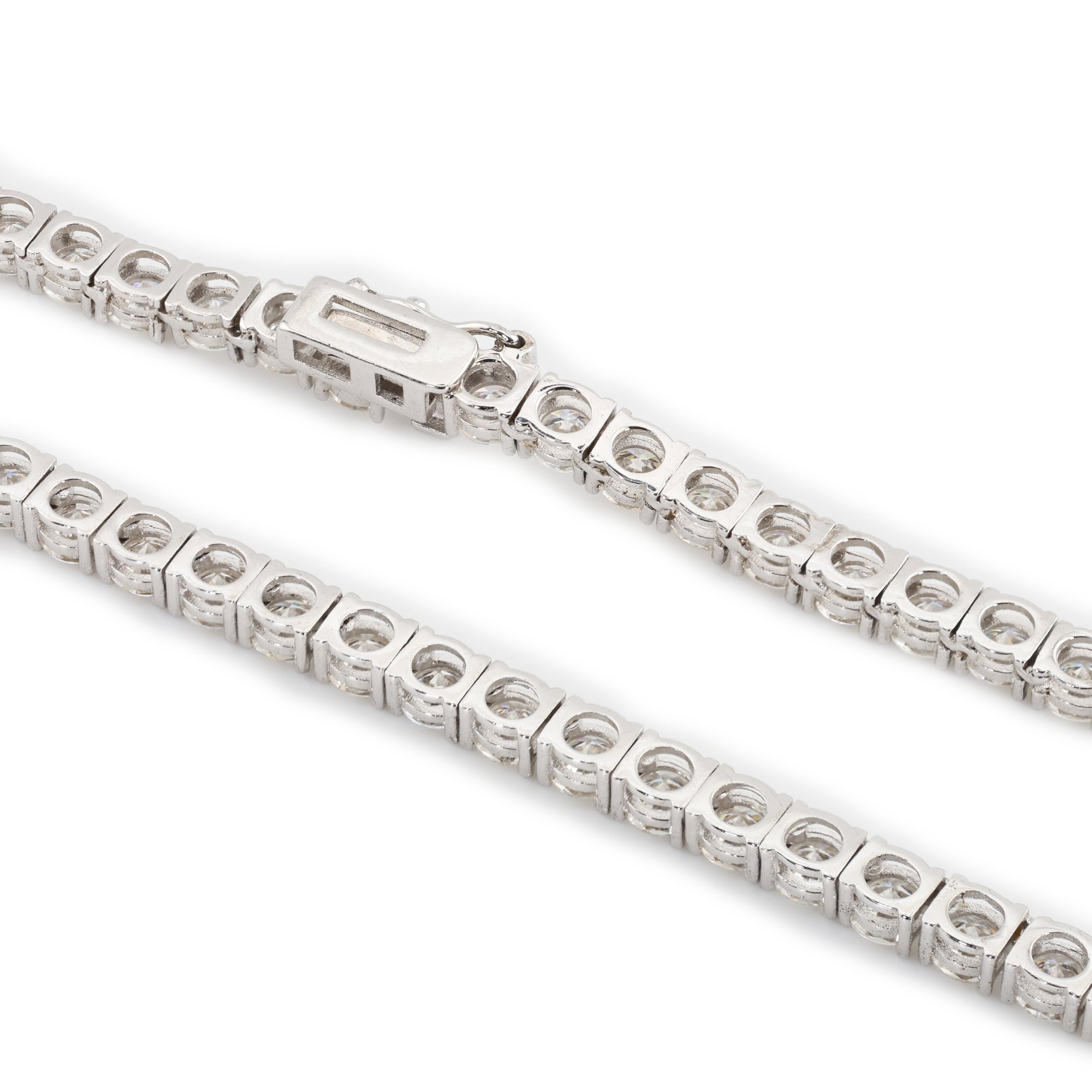 Executive Cut (4MM) Glacier White Tennis Necklace