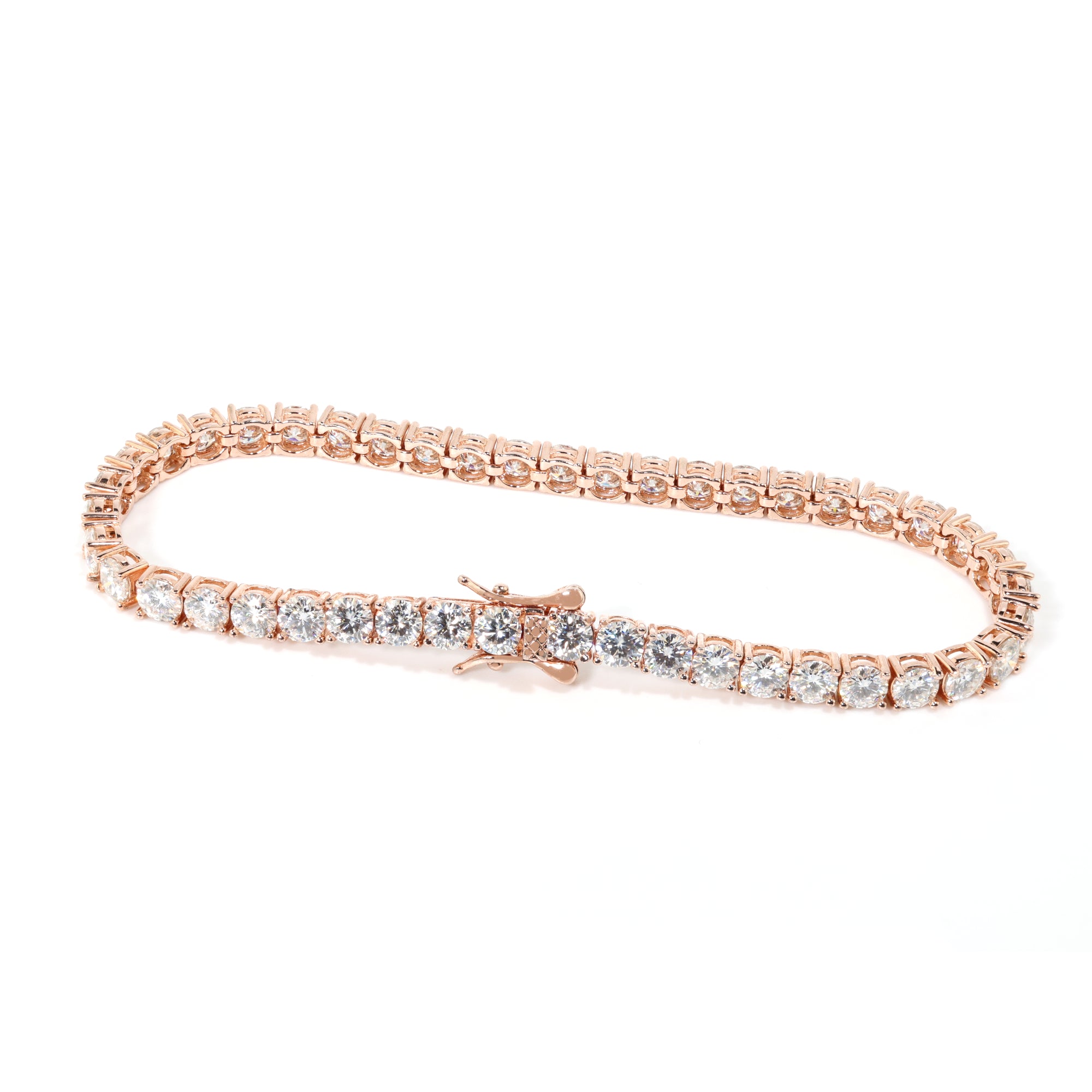Executive Cut (4MM) Blush Gold Tennis Bracelet