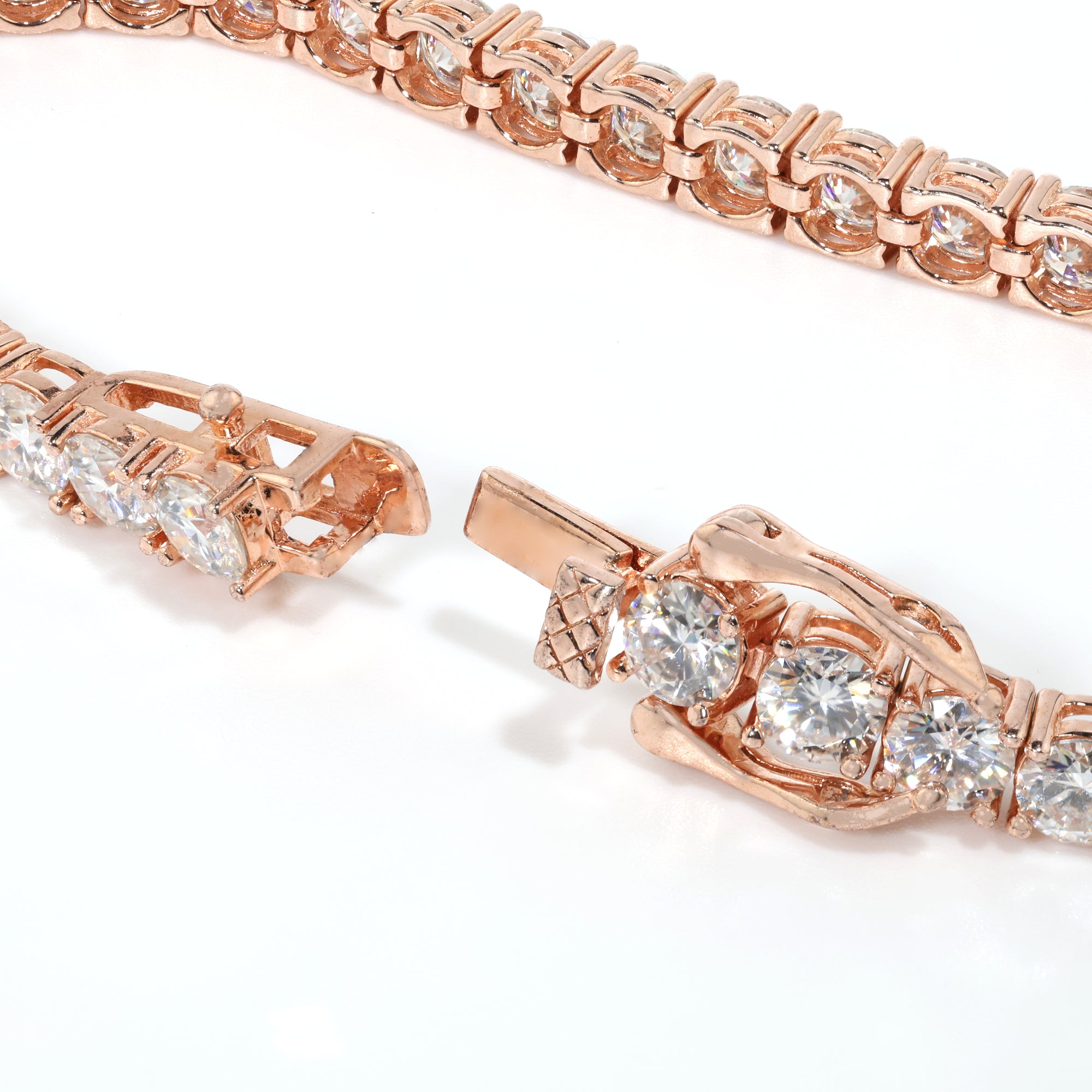 Executive Cut (4MM) Blush Gold Tennis Bracelet