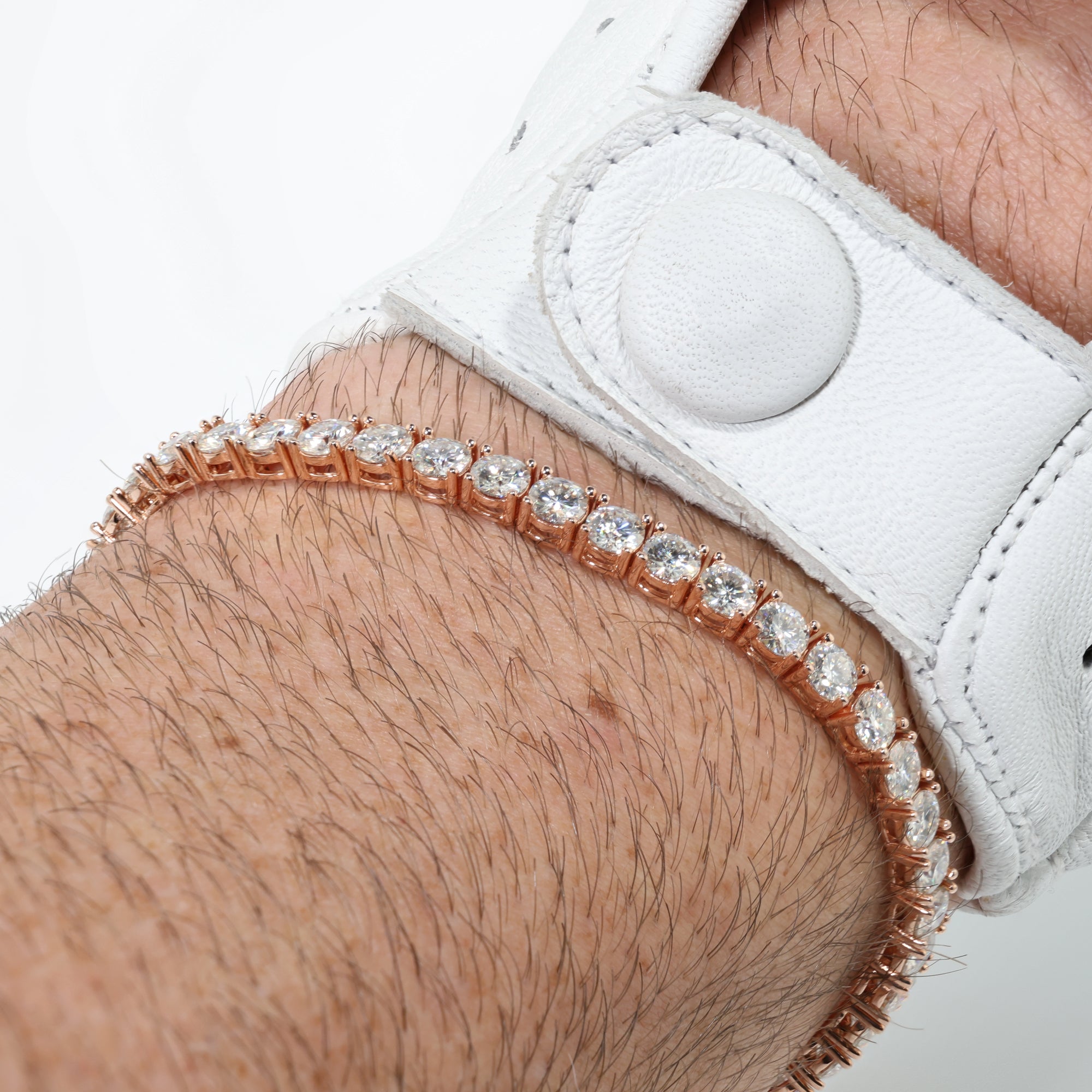 Executive Cut (4MM) Blush Gold Tennis Bracelet