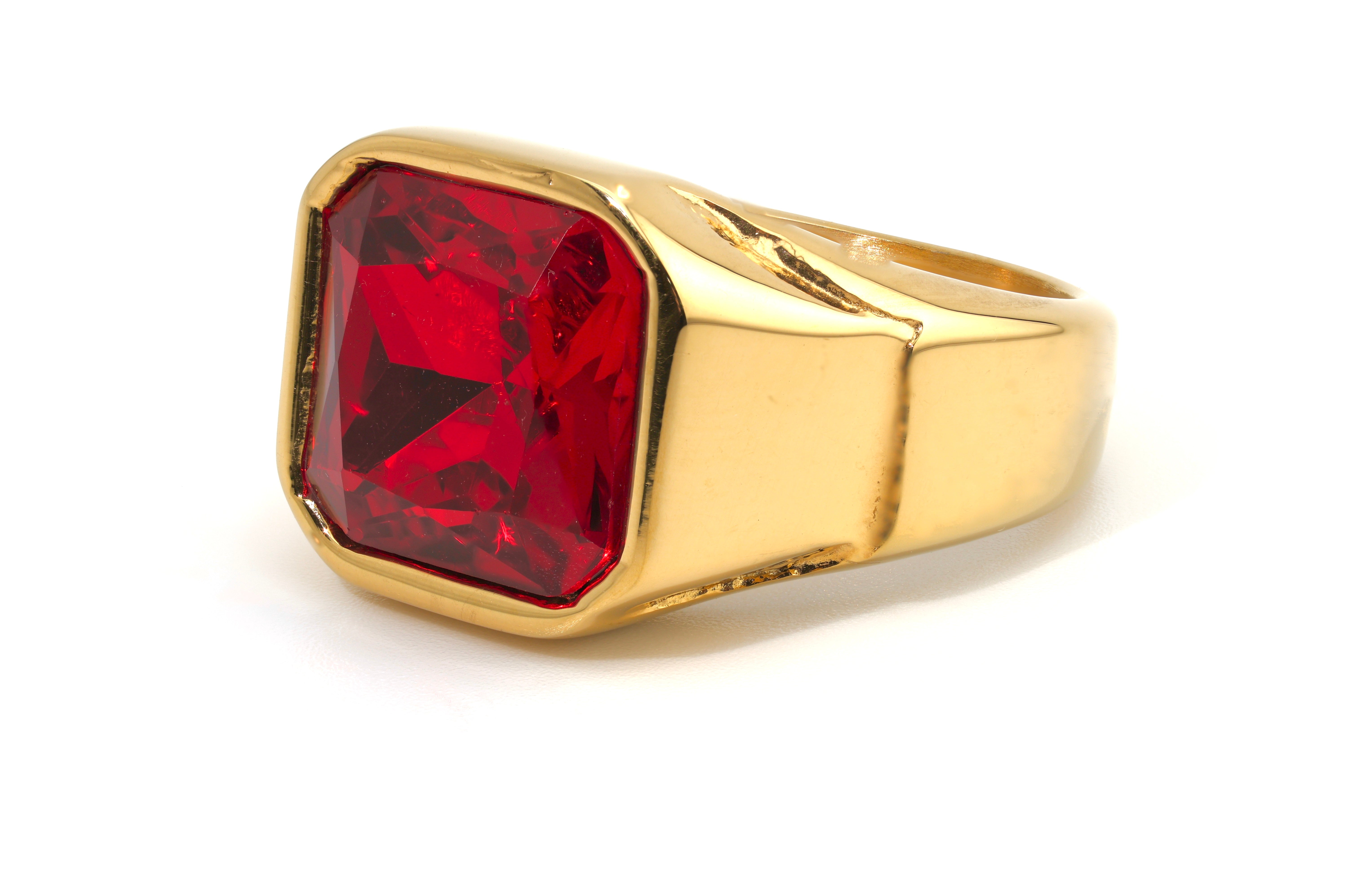 Golden Red Signet Ring
