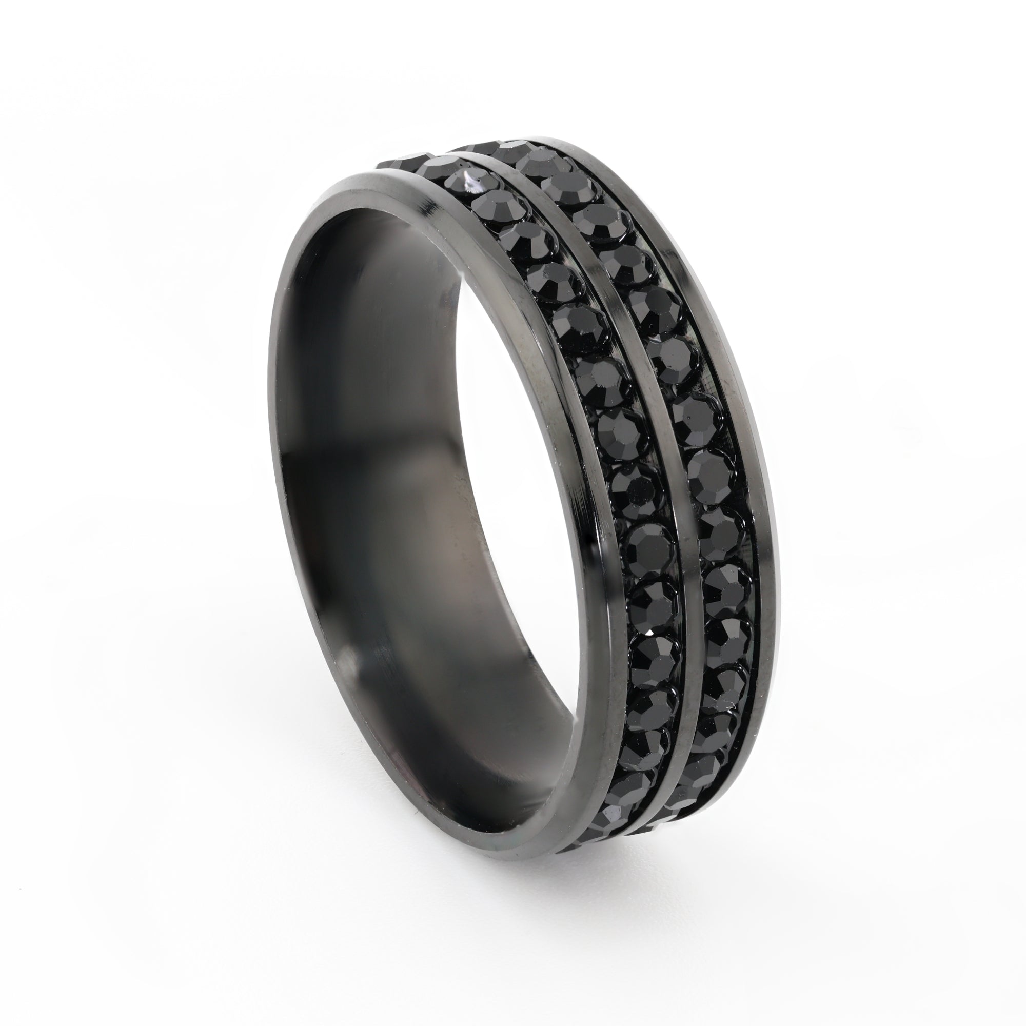 Obsidian Halo Ring