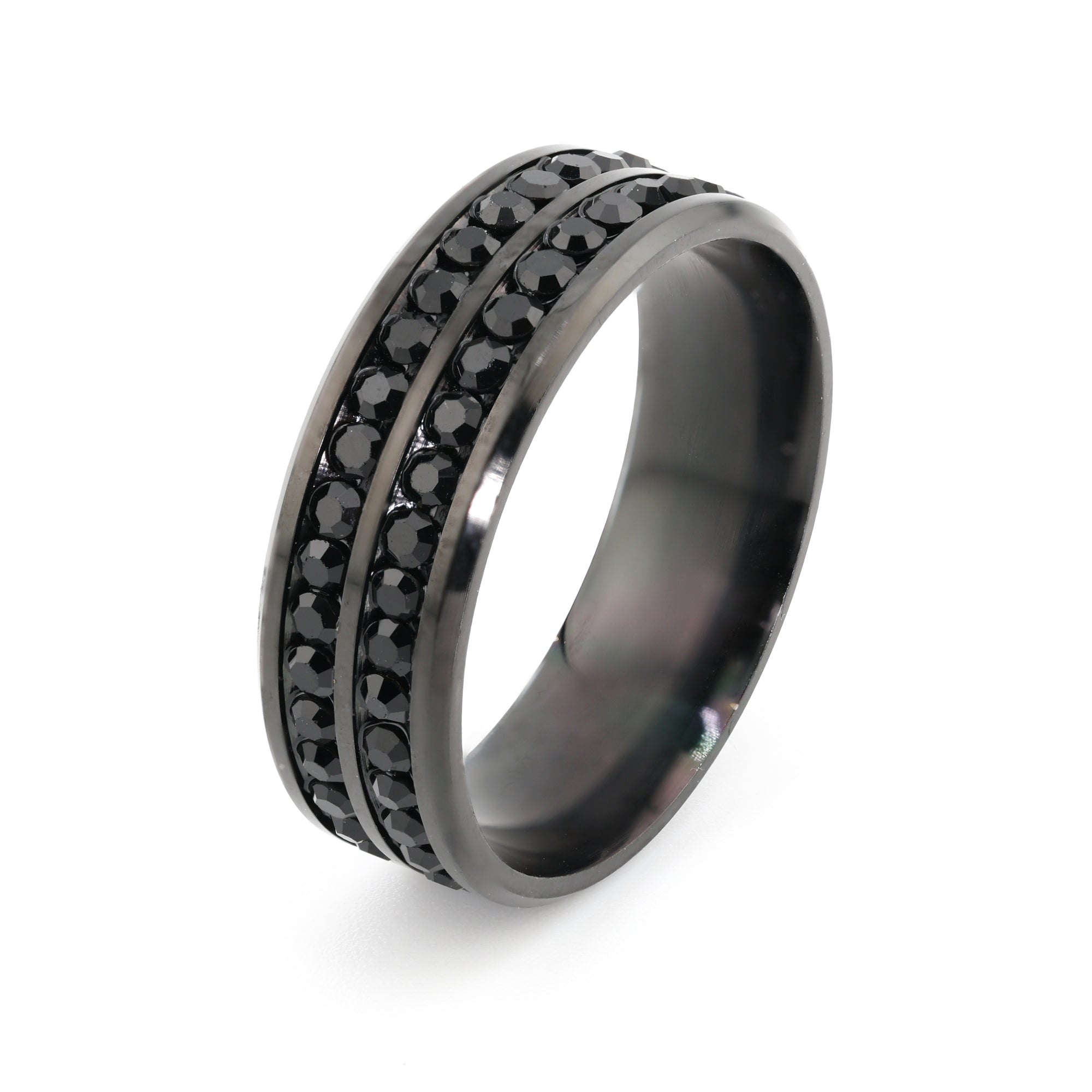 Obsidian Halo Ring