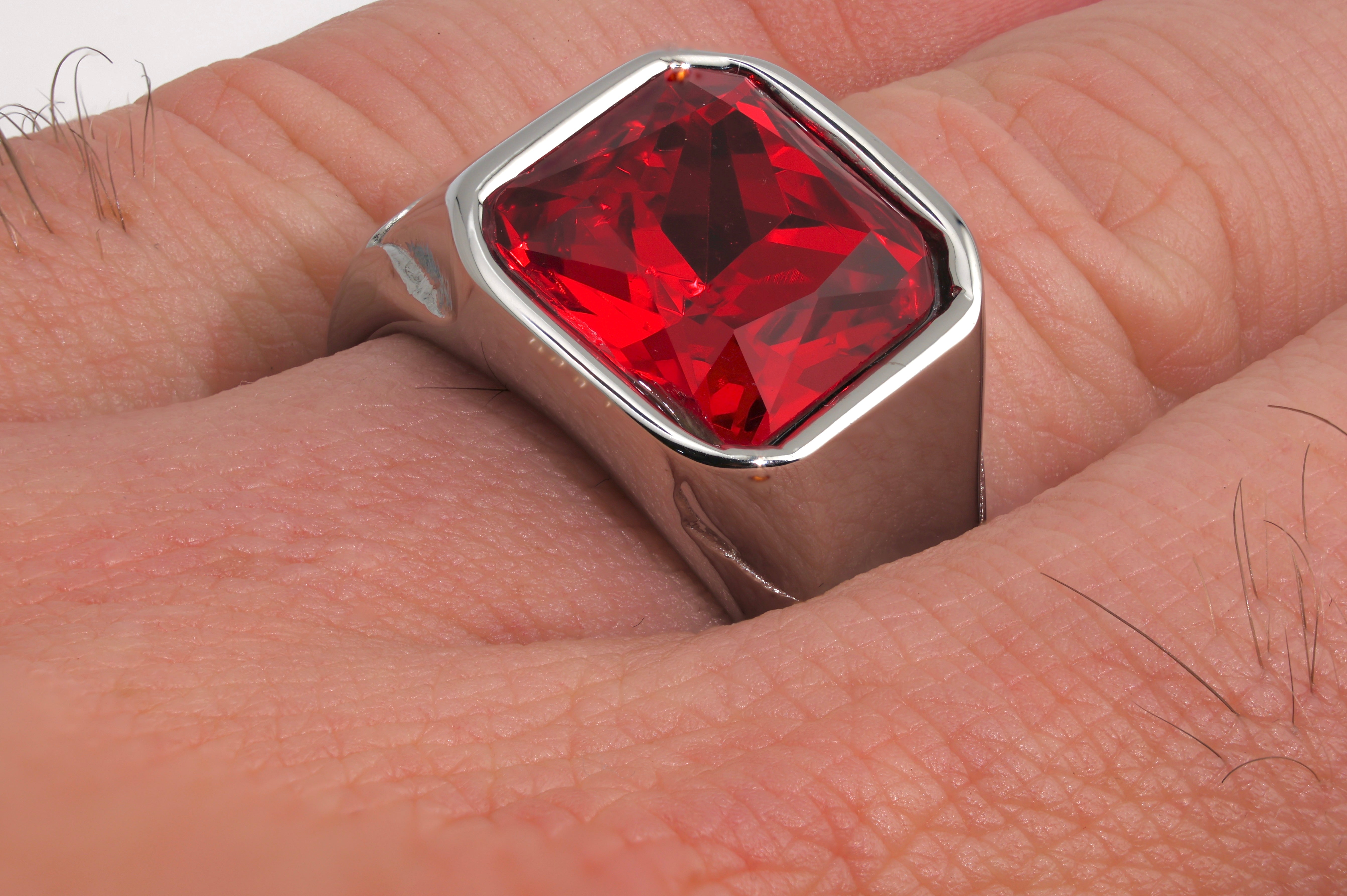 Chrome Red Signet Ring
