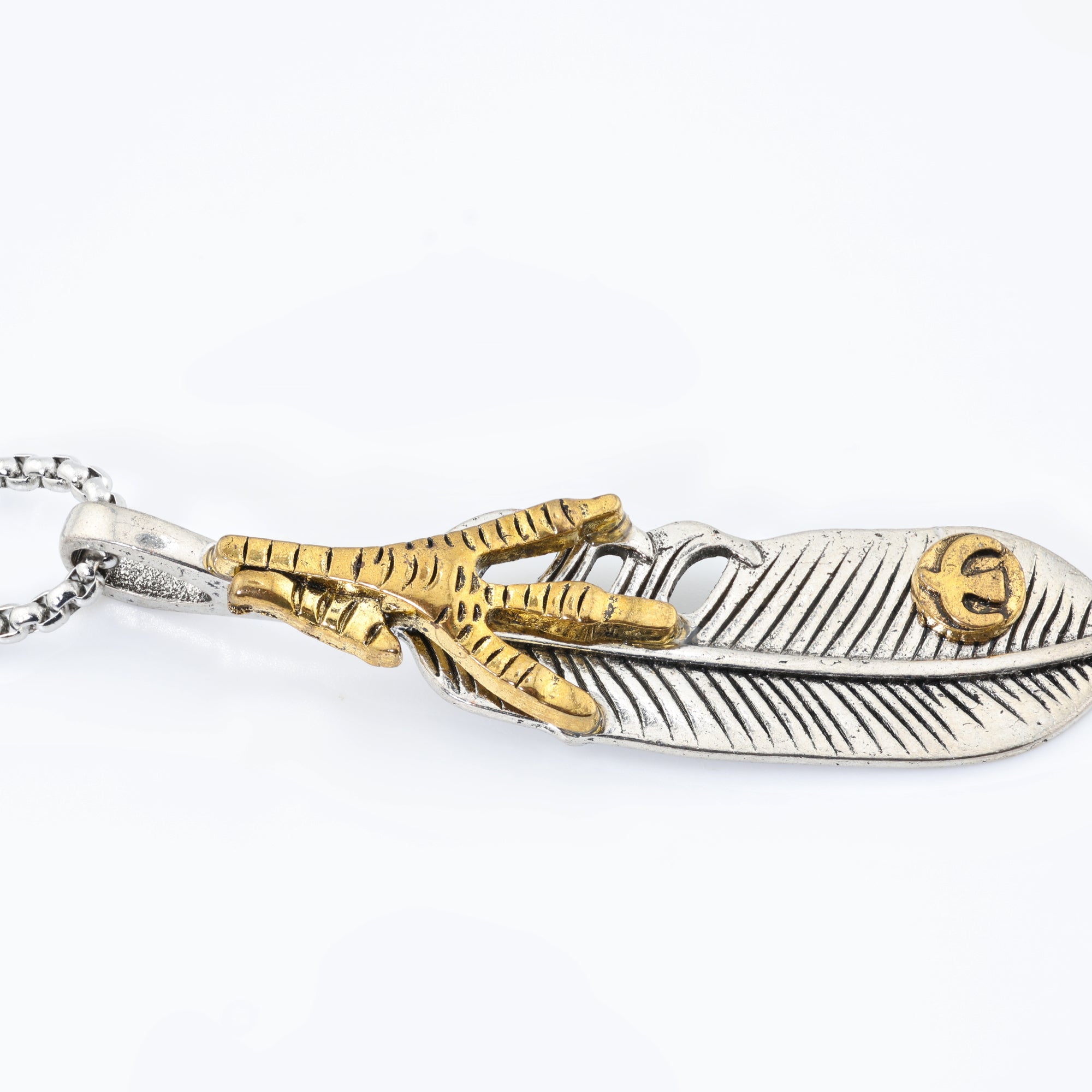 Golden Talon Feather Pendant