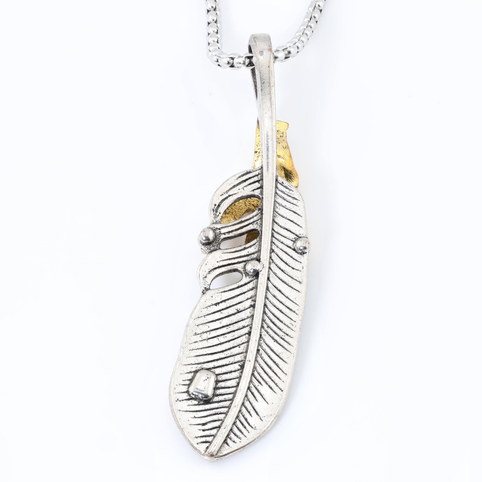 Golden Talon Feather Pendant