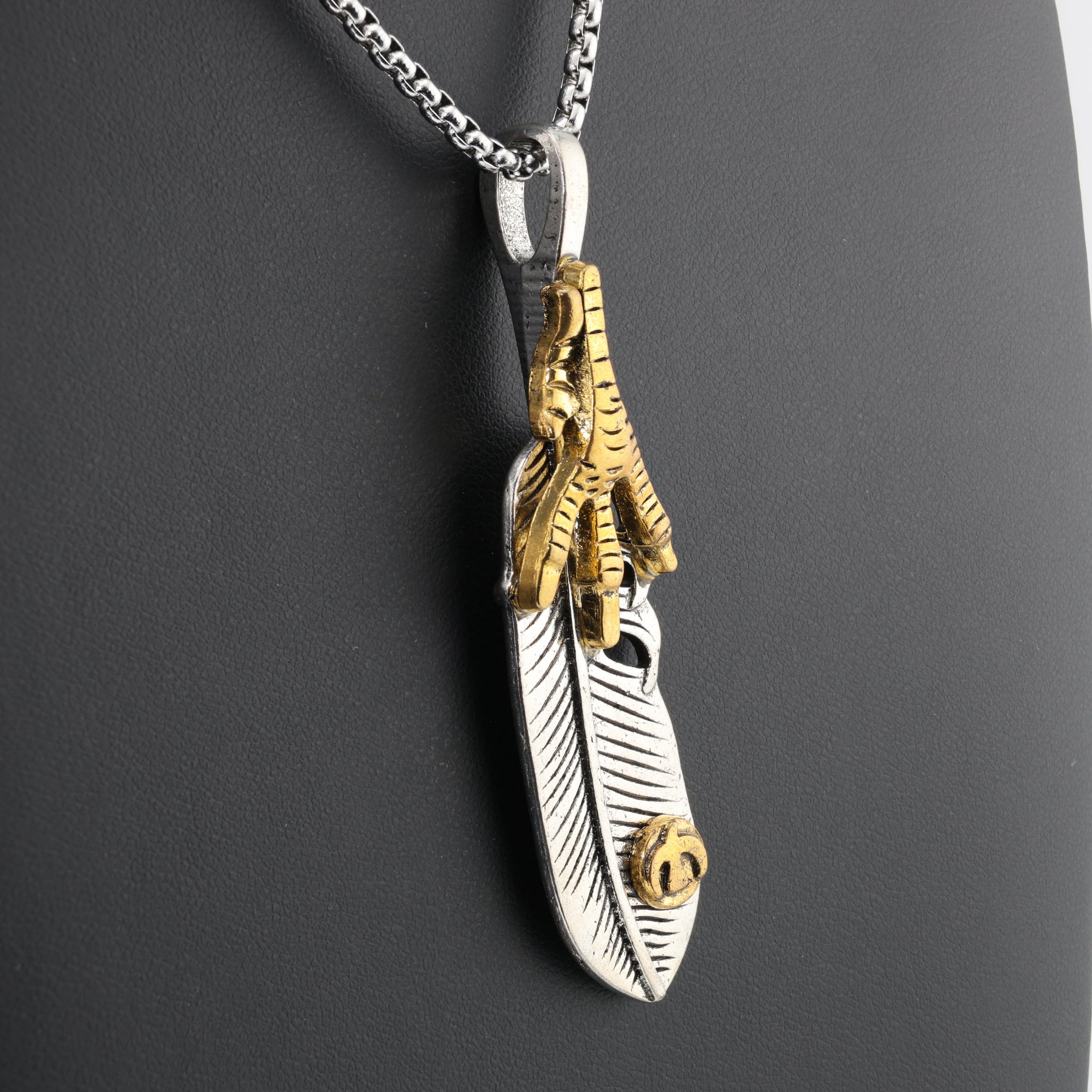 Golden Talon Feather Pendant