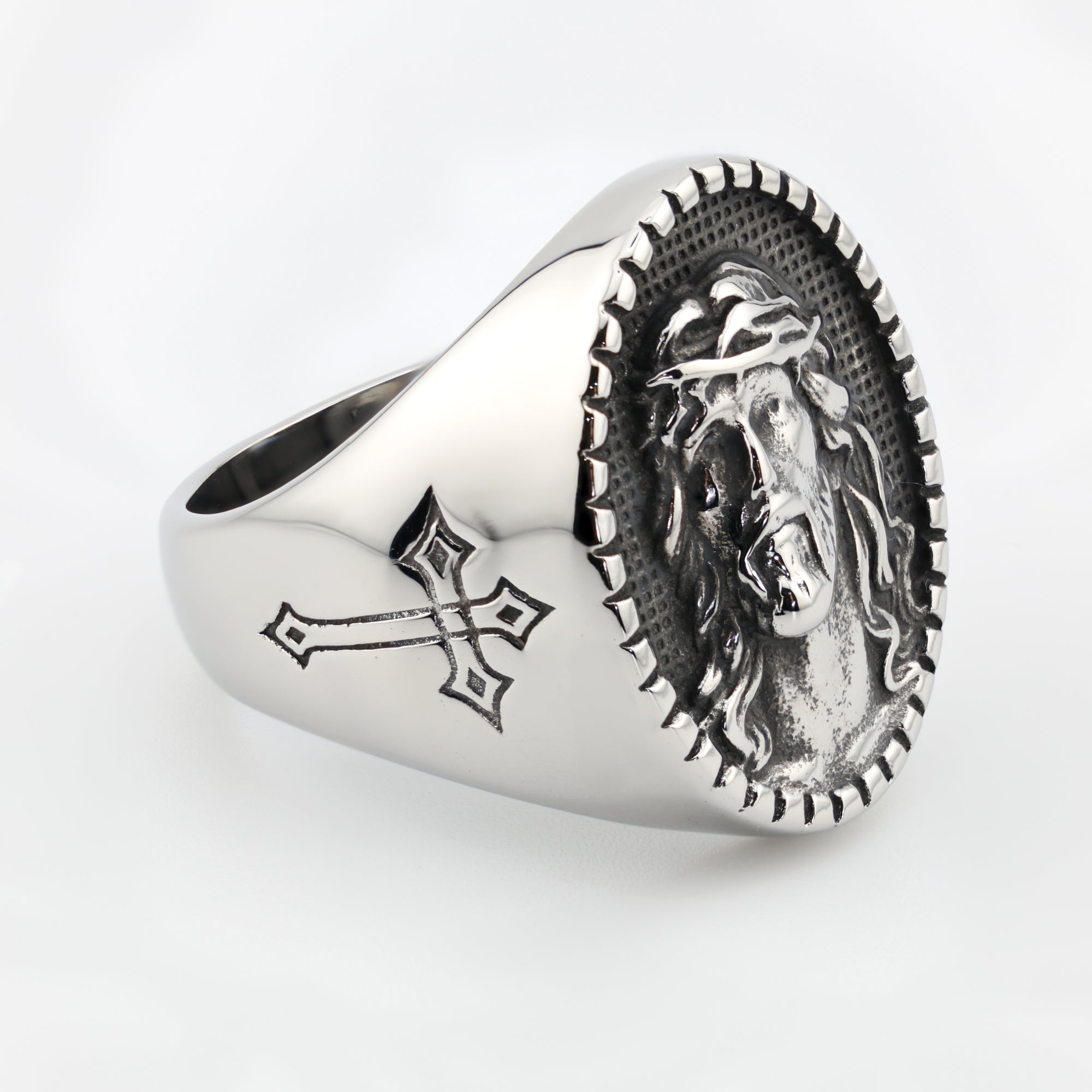 Crowned Savior Signet Ring