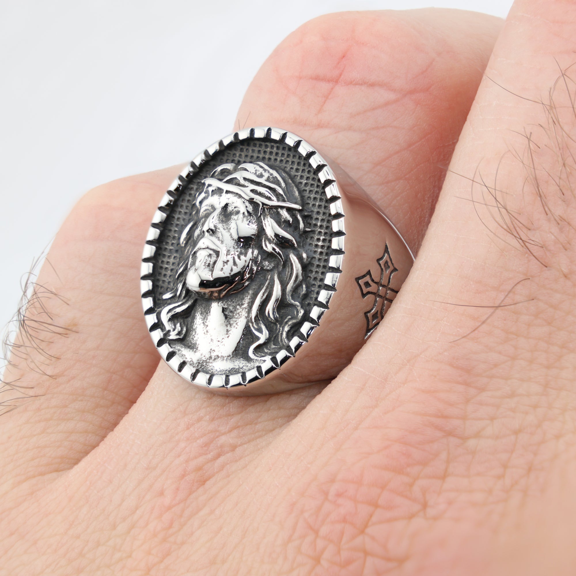 Crowned Savior Signet Ring