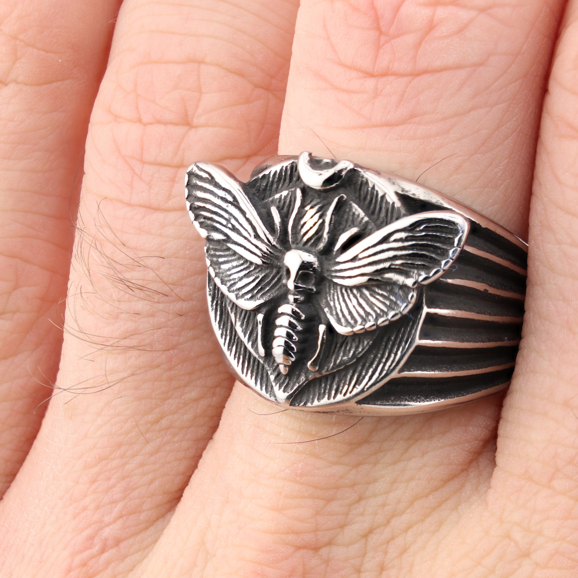 Nocturne Death Moth Signet Ring