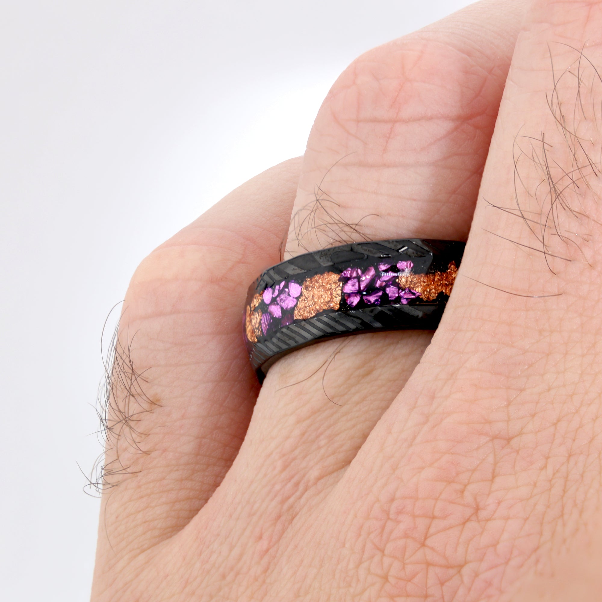 Crimson Nebula Goldleaf Ring