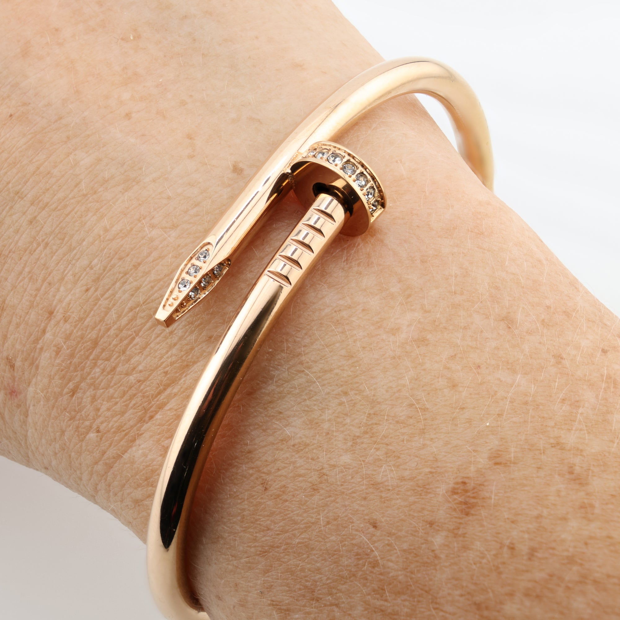 Rosé Élan Crystal Nail Bangle