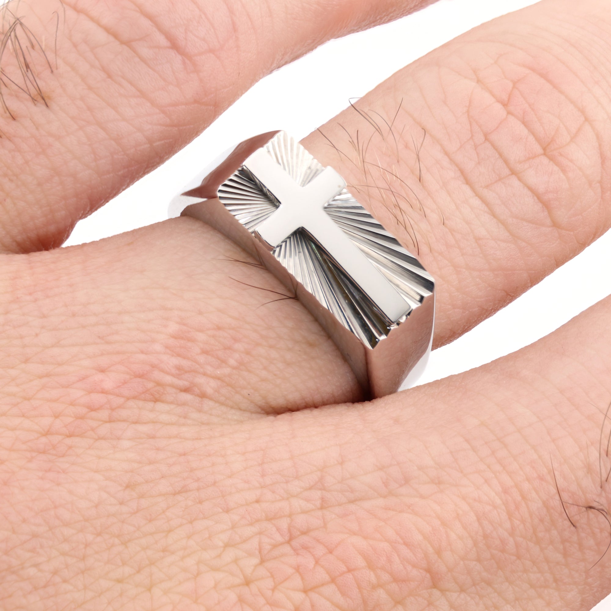 Chrome Covenant Cross Ring